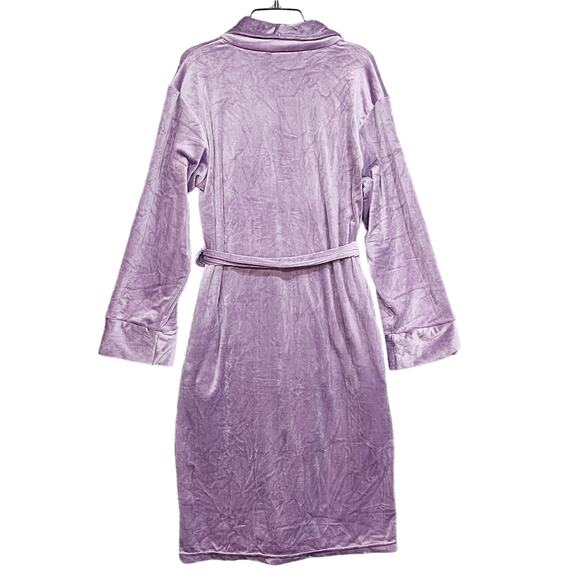 Pure Fiber Robe Velvety Soft Velour Bathrobe Lilac Size Small Warm Soft Fuzzy - Picture 2 of 7
